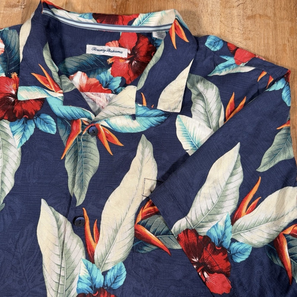Tommy Bahama Men's XXL Cardona Blooms Silk Jacquard Floral Print Camp Shirt